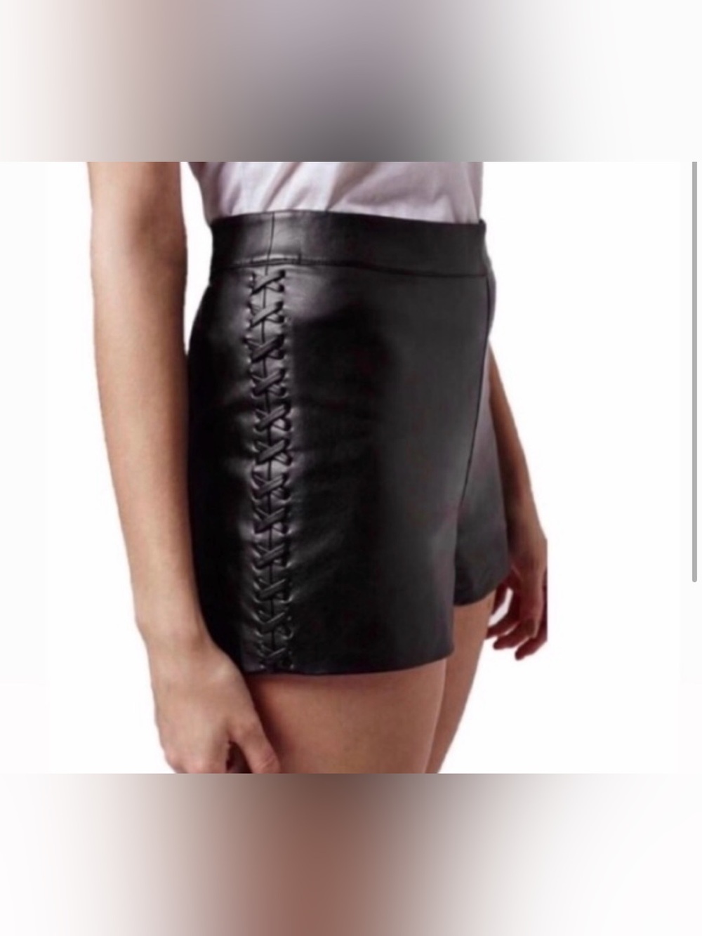 Black Faux Leather Shorts